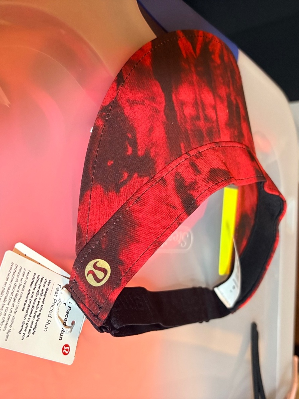 Lululemon Fast Paced Run Visor in Game Day Red Black Multi NWT One Size